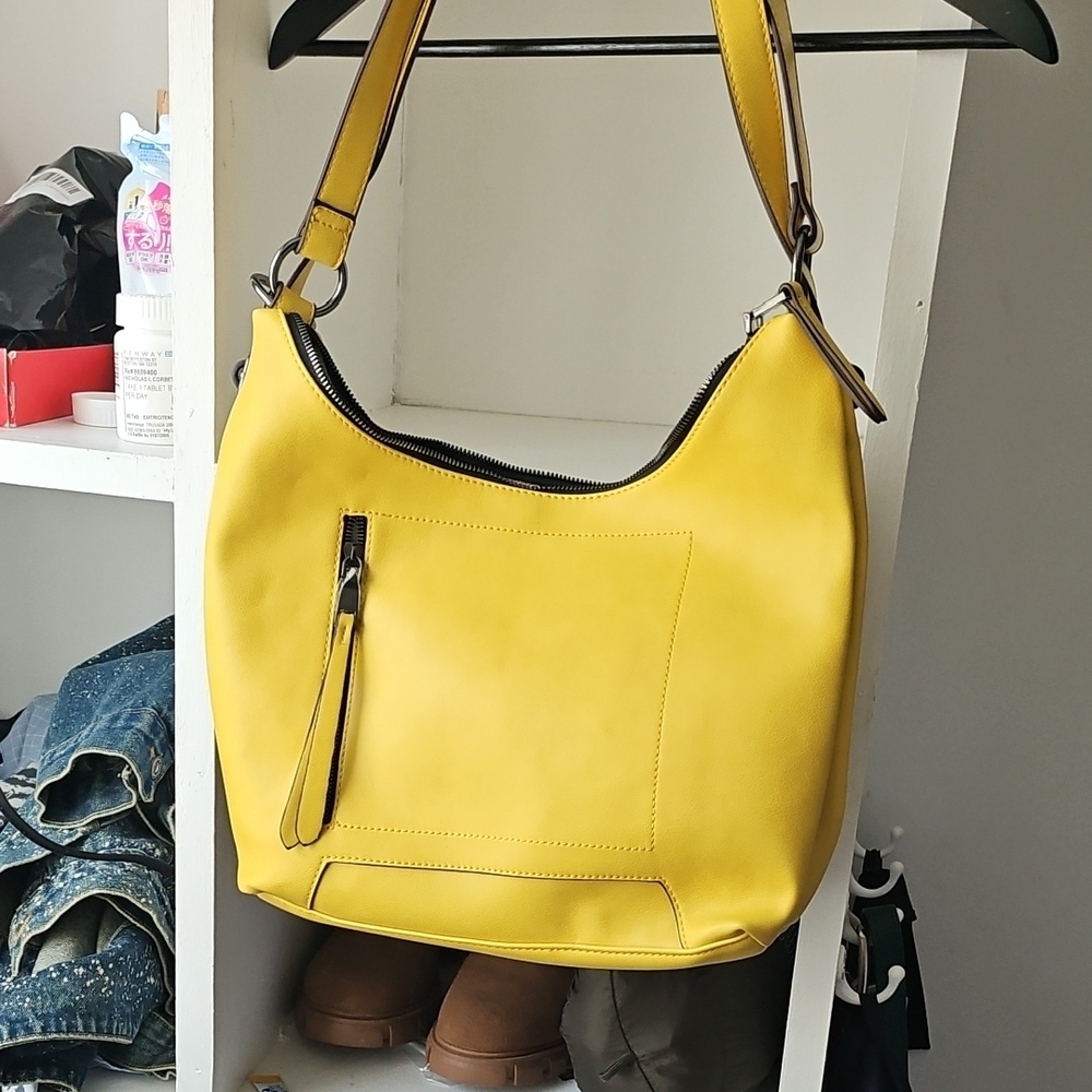 Yellow Hybrid Shoulder Bag Backpack